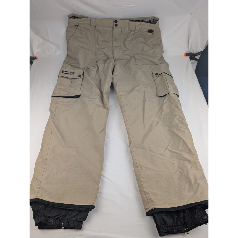 Men's XXL Ride Waterproof Insulated Snow Pants Beige Black Ski Snowboarding